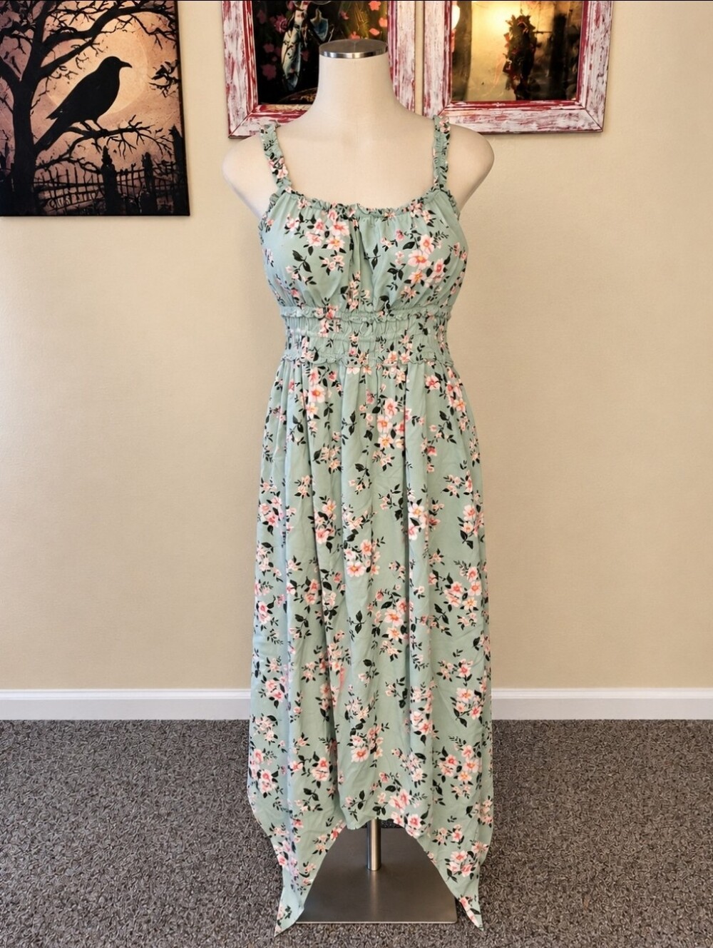 Retrolicious Mint Floral High-Low Sundress - Picture 2 of 2